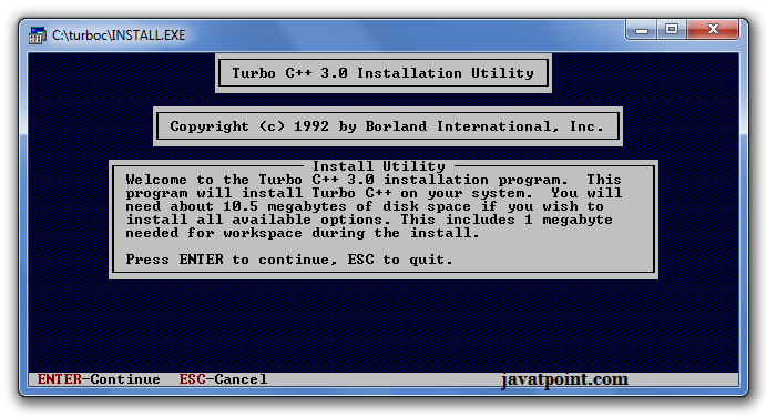 how to install  turbo c++