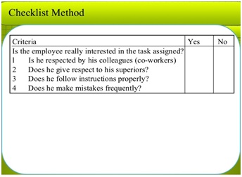 Checklist Method