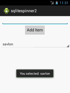 android sqlite example output 2