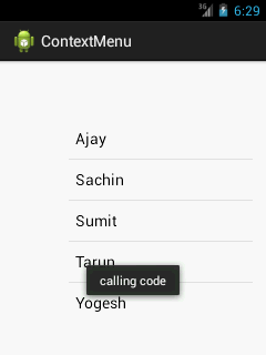 android context menu example output 3