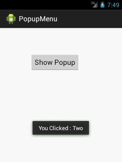 android popup menu example output 3
