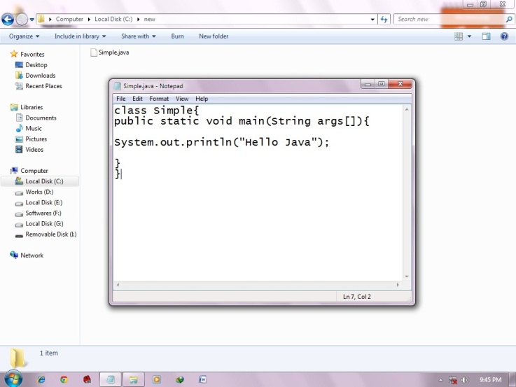 simple program of java